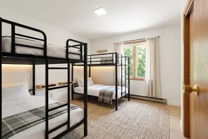 Bunk room, 2 twin-over-twin bunks. AI rendering of the finished look. Real photos coming early November. - Killington Ski Haus | Sleeps 16, 5 Min K1, Hot Tub (killington)