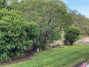 A well-maintained garden with a variety of shrubs and a lawn. - 3 bedroom accommodation in Dornoch (Dornoch)