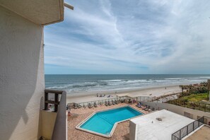 Pool - #306 Seychelles 2/2 Southeast Corner Oceanfront Condo on Traffic Free Beach (Daytona Beach Shores)