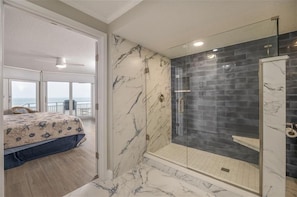 Primary Bath - #102 Blue Surf Luxury 2/2 Oceanfront Condo Traffic Free Beach (Daytona Beach Shores)