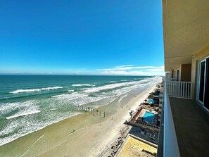 View to Traffic Free Beach - Sanibel Condo #1002 3/3 Direct Oceanfront NE Corner (Daytona Beach Shores)