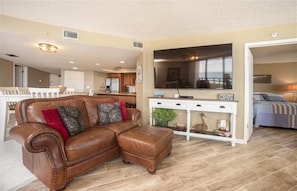 Living Room - Direct Oceanfromt  3 / 3  traffic free beach in Daytona Beach Shores at Seychelles, Unit 603 (Daytona Beach Shores)