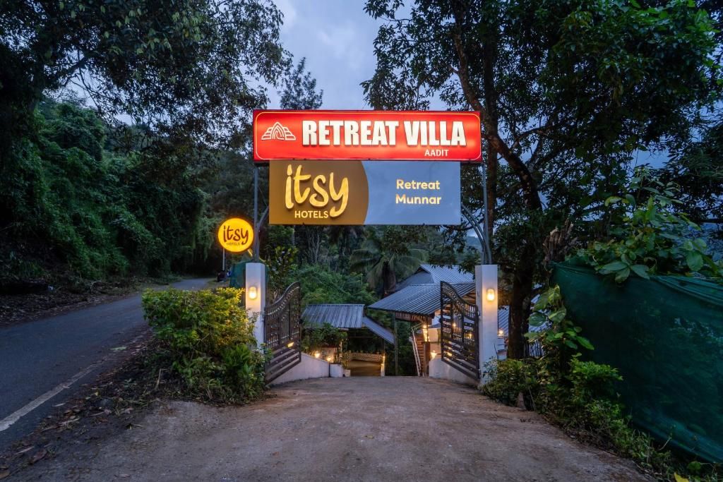 Señal de Retreat Villa en itsy hotels, que indica una ubicación de retiro.