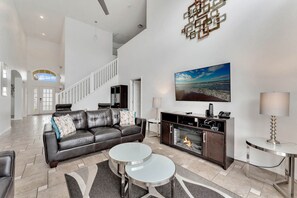 Living area - 5BR Lake Berkley Home, Lake-view Pool (Kissimmee)