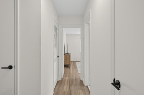 Hallway | Hardwood Floors | Bedroom Access - Historic Savannah Retreat w Modern Comforts (Savannah)