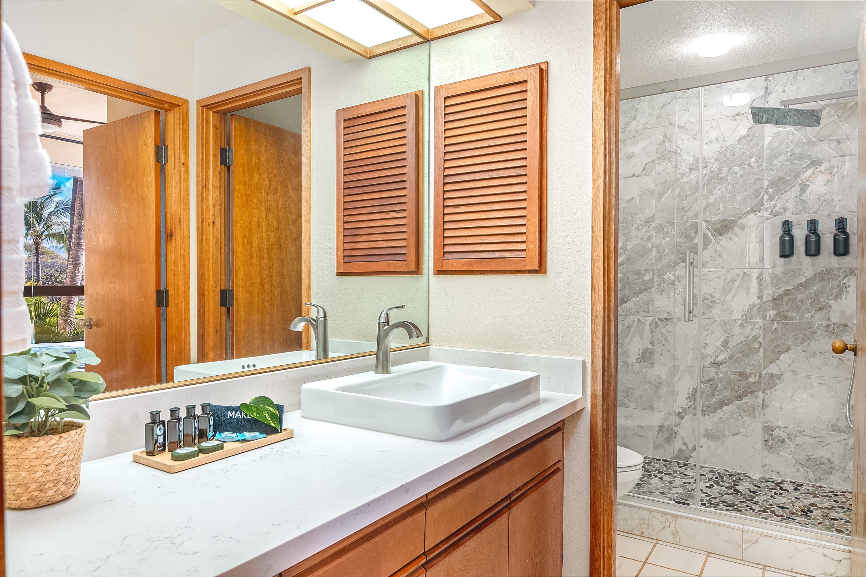 Guest bathroom - completely renovated, features Italian tile, hi-end finishes and a oversized walk-in shower.