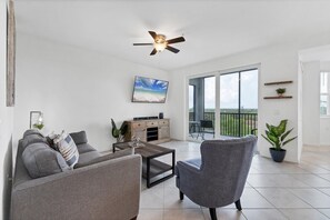 Living room with 55-inch Smart TV, and view of nature preserve - Elegant Condo Living in Punta Gorda, 5931 (Charlotte County)