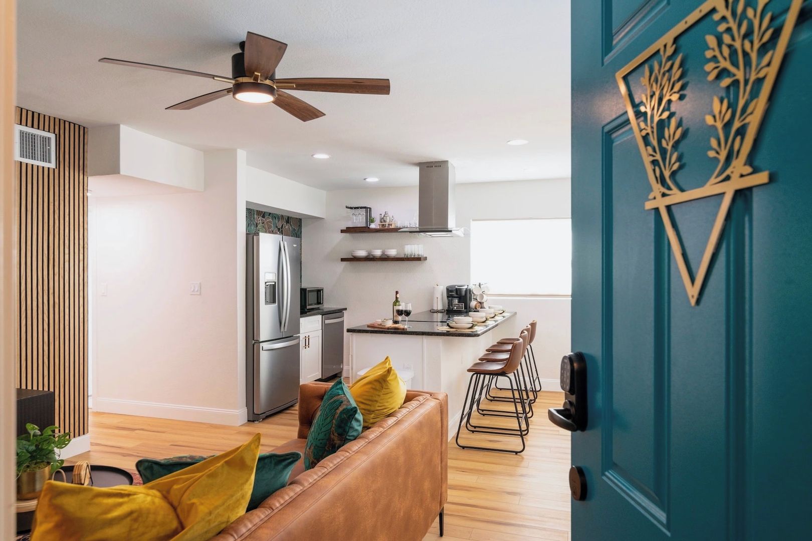 Relax in this curated ground floor suite, inspired by the tropical plants of Florida.