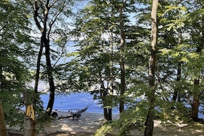 A natural setting with trees and a body of water. - Holiday home with 3 bedrooms (Plau am See)