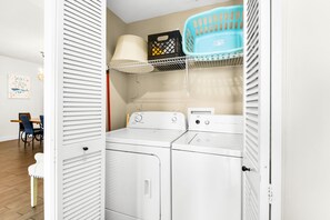 In-unit laundry - Portofino 2-1508 🌊🎾 Sound Views | Spa + Tennis + Fitness Onsite (Pensacola Beach)