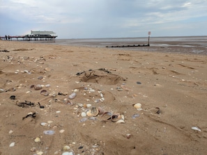 A beach with a pier and a lifeguard tower in the background. - Lincolnshire wolds cottage - private garden - games room - 30 mins from Lincoln (Ludford)