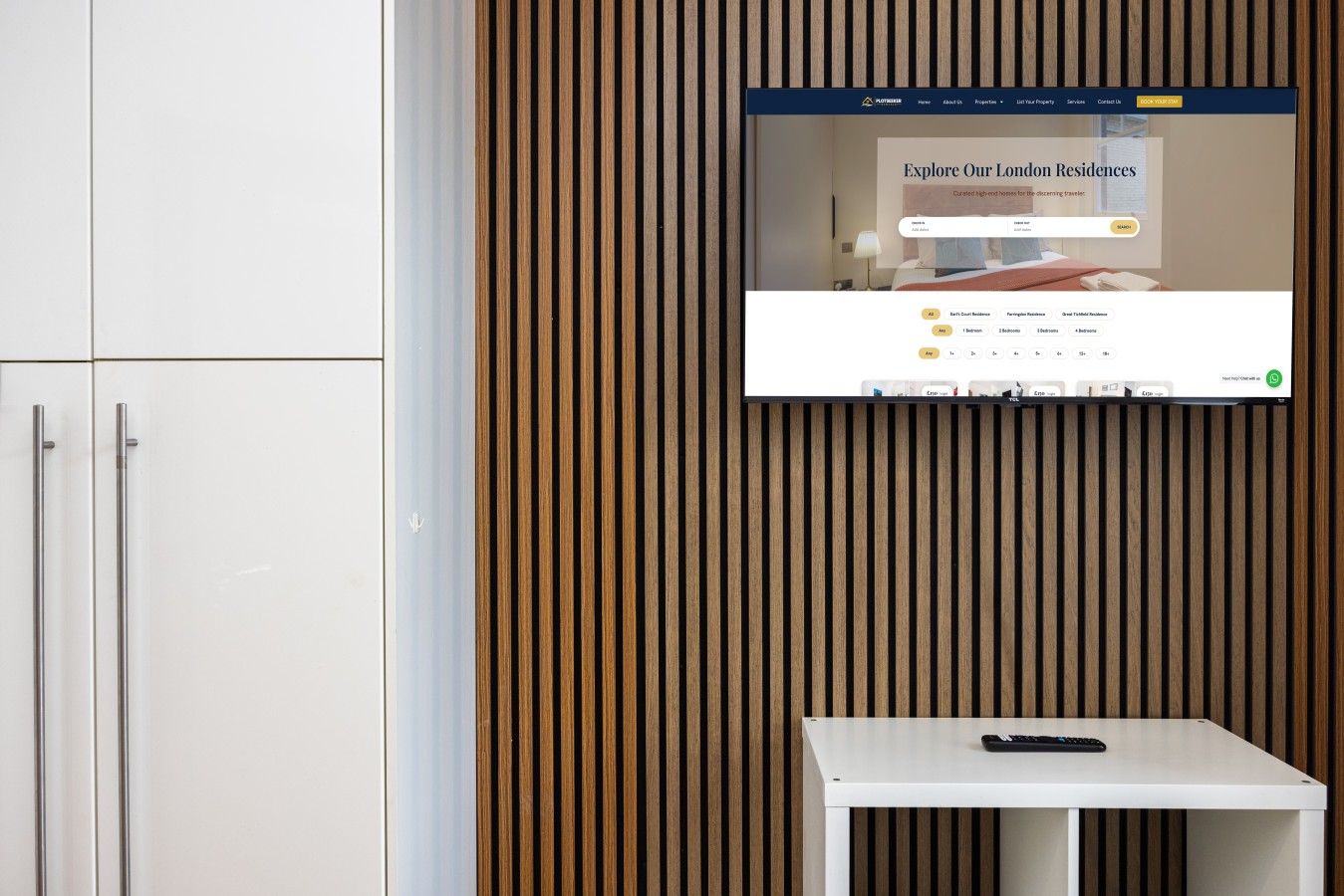 Wall-mounted television and display shelf