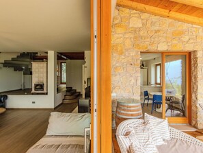 Furniture, Interior Design, Flooring, Ceiling, Floor, Chair, Room, Lighting, Table, Kitchen & Dining Room Table - Stunning private villa for 8 people with hot tub, private pool, WIFI, TV, patio and panoramic view (Pieve)