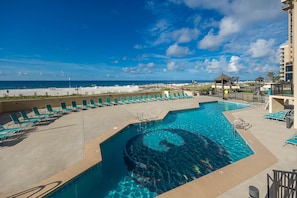 A swimming pool with a view of the beach and ocean. - Phoenix Ii 2112 2 Bedroom Condo (Orange Beach)