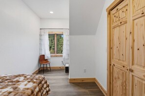 Bedroom 6: One full bed with access to shared bathroom - Evergreen Escape | Sauna, Theater Room | 6.5 Acres (Evergreen)