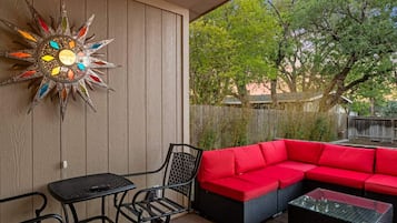Escape the Texas sun in your own shady corner. Coffee, cards, or a quiet nap.