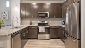 Private kitchen - Landing | Incredible 1BD, Rooftop Lounge (Fort Worth)
