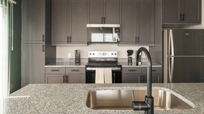 Private kitchen - Landing | Stylish 2BD, Gym, Pool (Mission Bend)