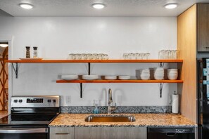 Kitchen - Oso Blue - The Pioneer | Yurt Experience! Outdoor Games, BBQ, Views, & More (Garden City)