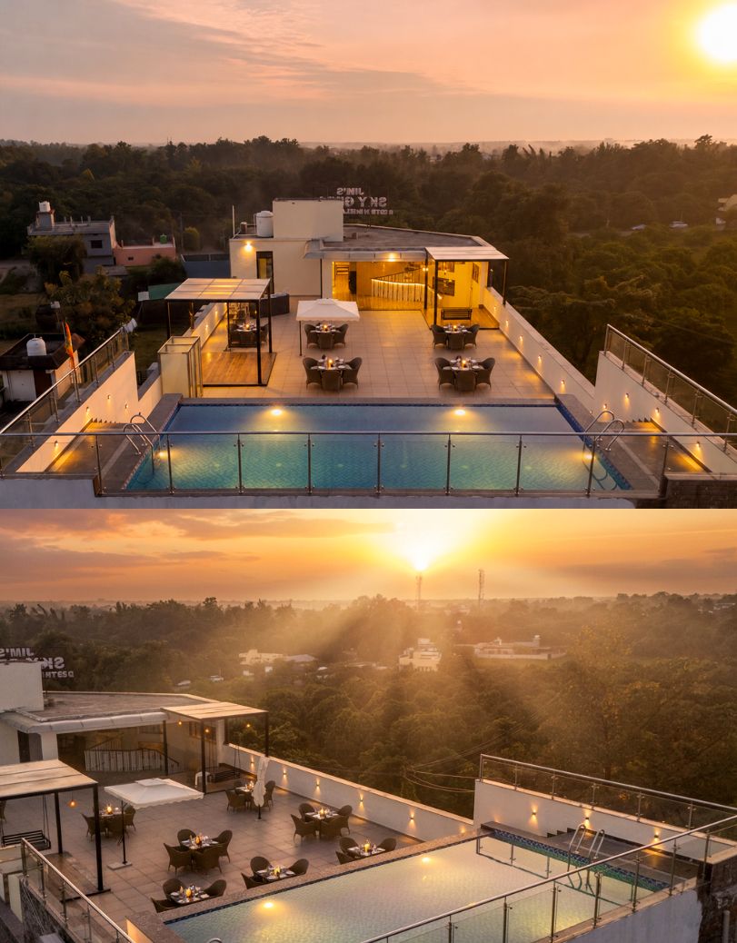 Piscine sur le toit