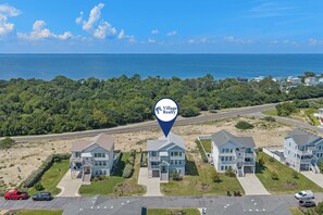 Shore Thing | Aerial View - Shore Thing: Oceanside, Private Pool, Hot Tub (Corolla)