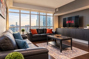 Living area - Spacious & Bright 2BR Premium Condo in Downtown (Toronto)