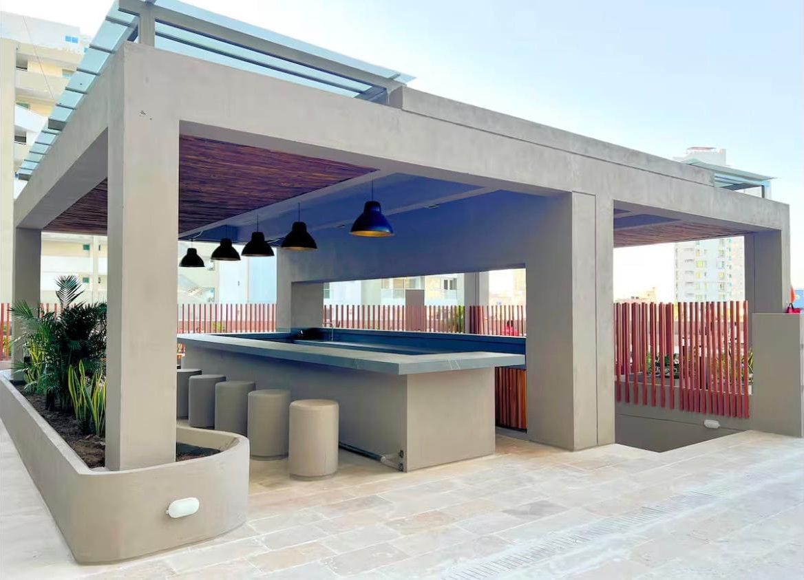 Rooftop bar and grill area