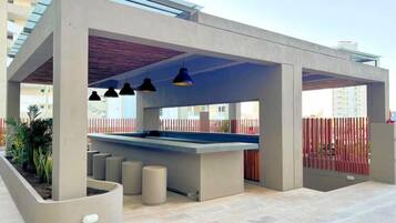 Rooftop bar and grill area