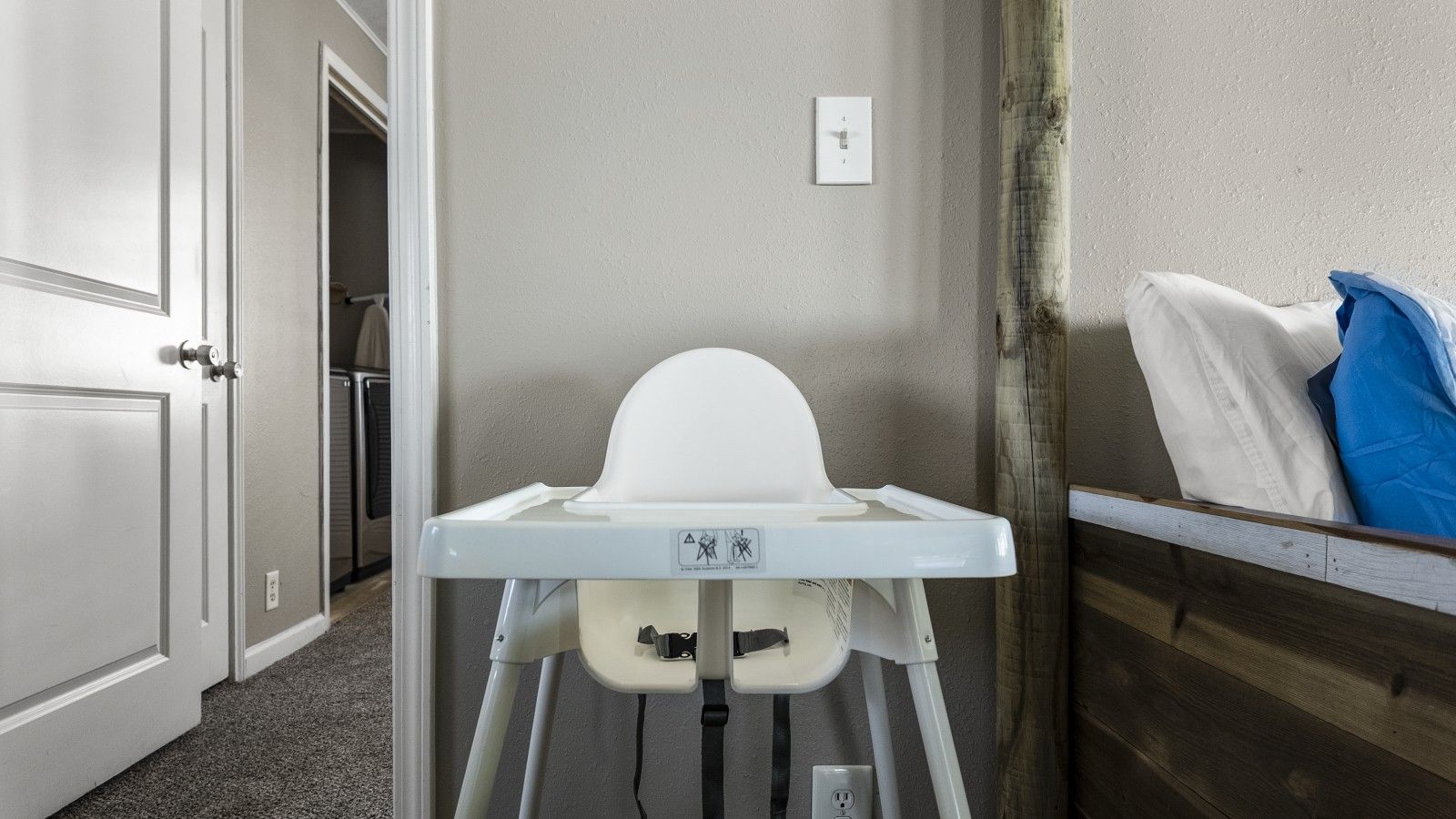 A high chair is provided for your littlest guests