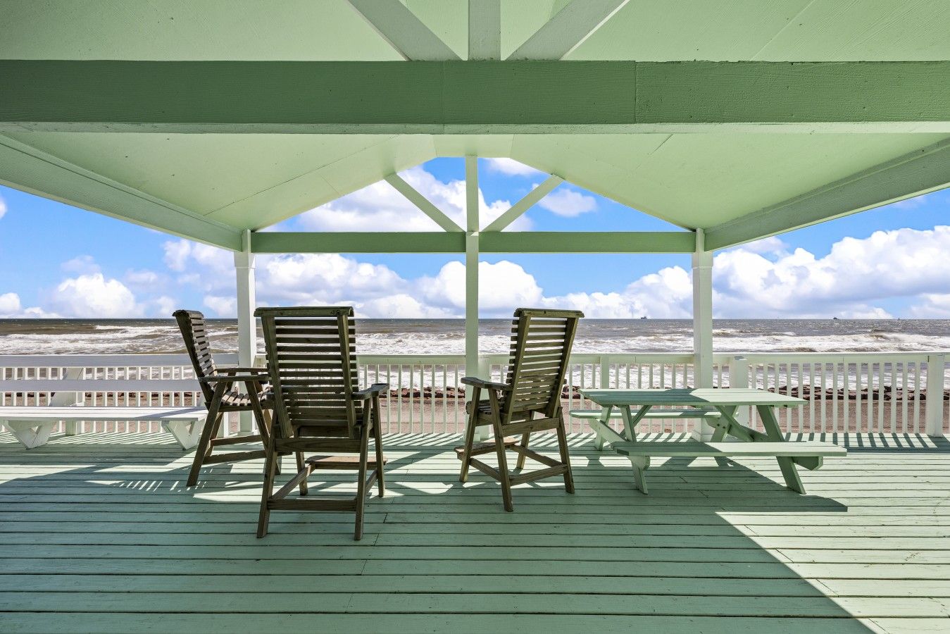 Take in the ocean views from the covered deck
