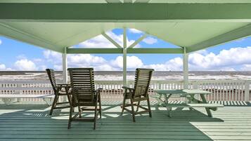 Take in the ocean views from the covered deck