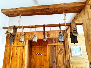 A rustic wooden door with a bell system above it. - The Onyx (2 people) View of Mont Blanc and close to the slopes. (Saint-Gervais-les-Bains)