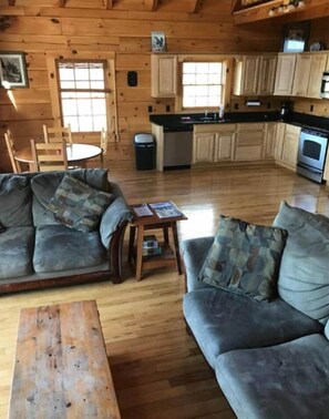 Living area - Getaway Cabin - Peace, Privacy, Hot tub, view! (Page County)