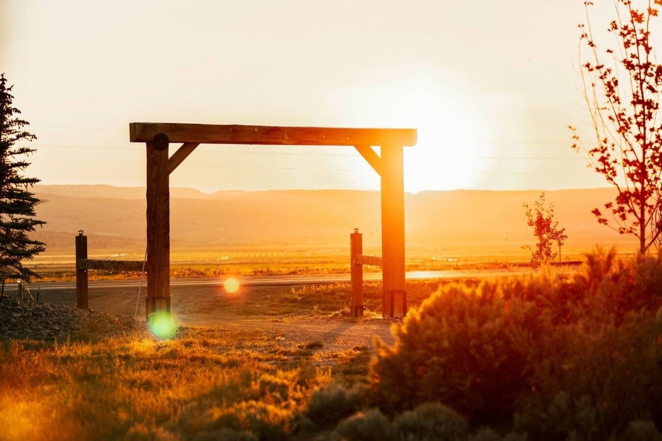 Une structure en bois, située dans un environnement naturel, sous un ciel dégagé.