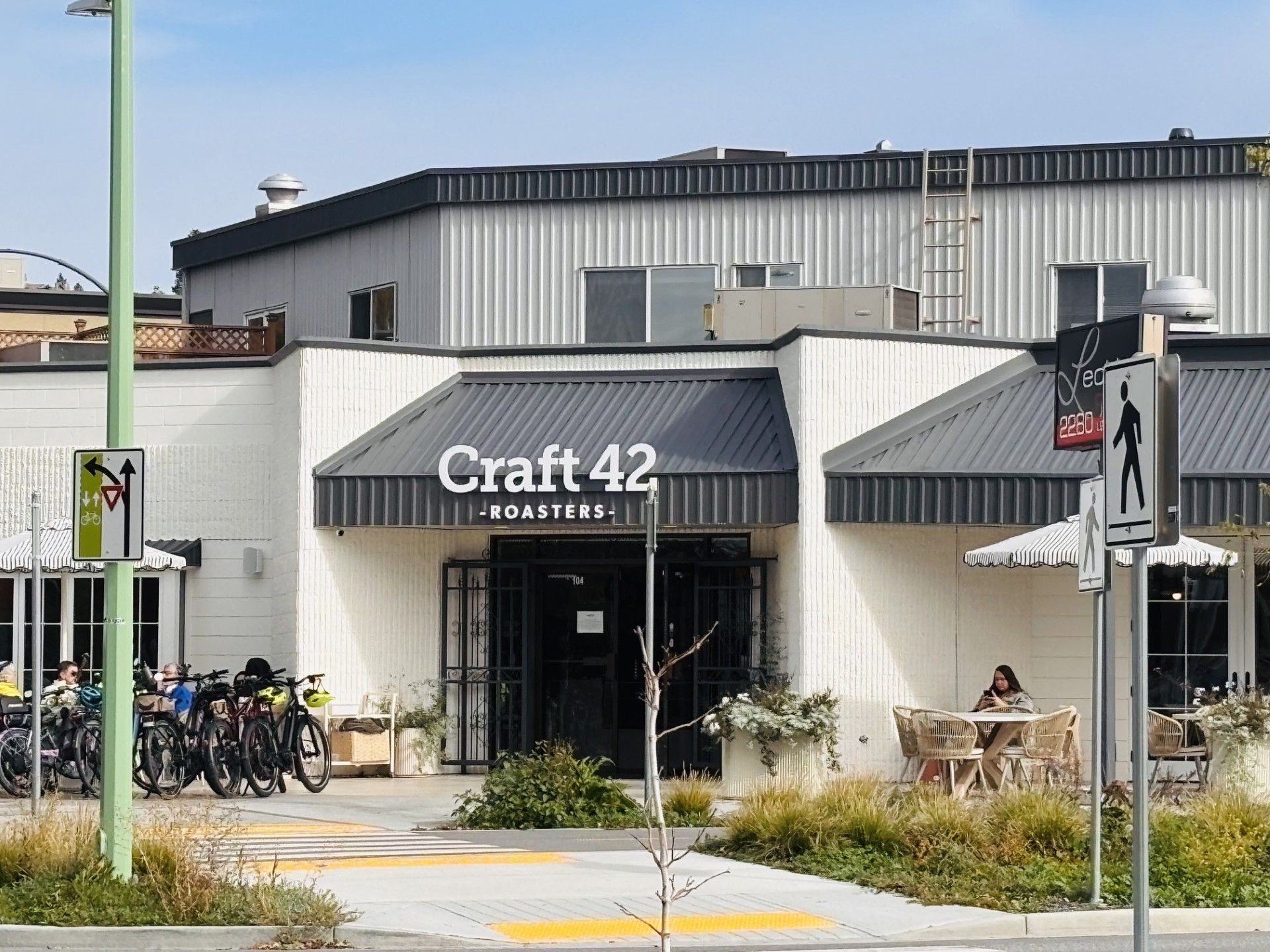 A building with a sign reading 'Craft 42 - Roasters' indicating a coffee shop.
