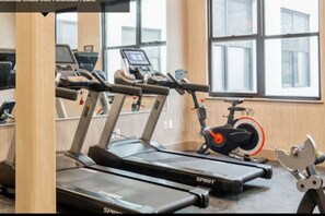 On-site gym within the apartment complex for your workout convenience. Stay active without leaving home! - Central Stylish 1BR Free Parking Lux Fabulous King (Plainfield)