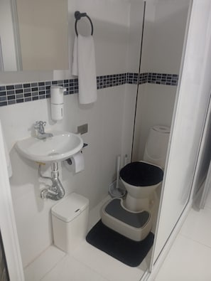 A bathroom with a white sink, toilet, and bidet. - New Listing (Cartago)