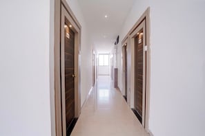 A corridor with doors numbered 2001 and 2008, leading to rooms.