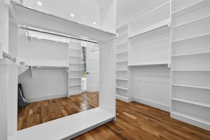 Spacious walk-in closet. Hangers included. - Houston Pool Retreat | Game Room PS5 BBQ Sleeps 21 (Houston)
