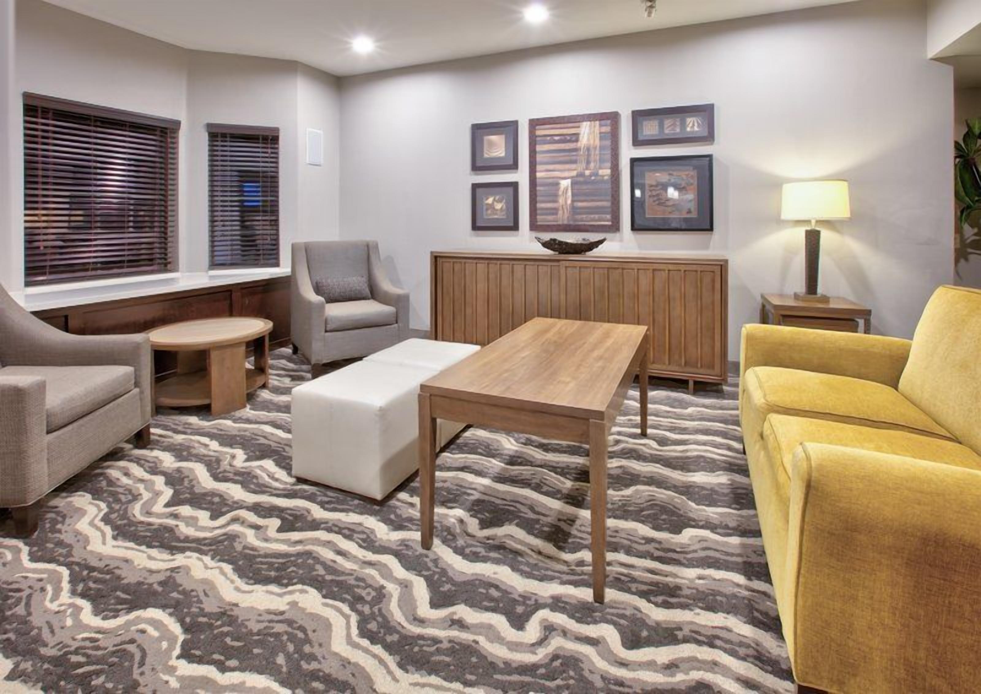 Reception area with comfortable lounge seating