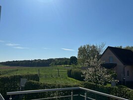 Zona residencial con una casa, un terreno cercado y cielo despejado.