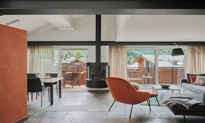 Living area - STYLISH ALPINE PENTHOUSE NEAR RESTAURANTS & MOUNTAIN RAILWAYS (Zermatt)