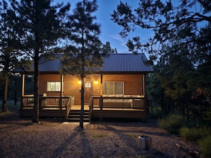 A cabin with a porch, a front door, and a number '2131' on the wall. - Pine & Starlight Retreat Steps from State Forest - New Build - Clean & Stunning (Heber-Overgaard)