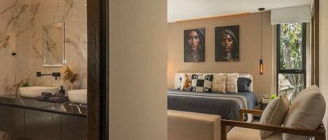 Soft lighting and serene atmosphere for better sleep.