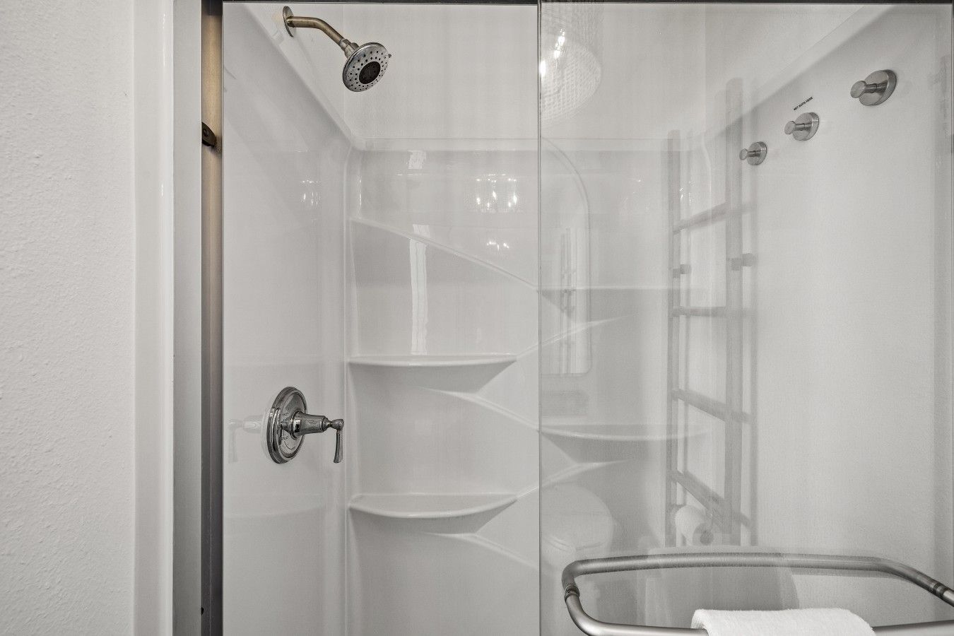 Rinse off the sand in this walk-in shower