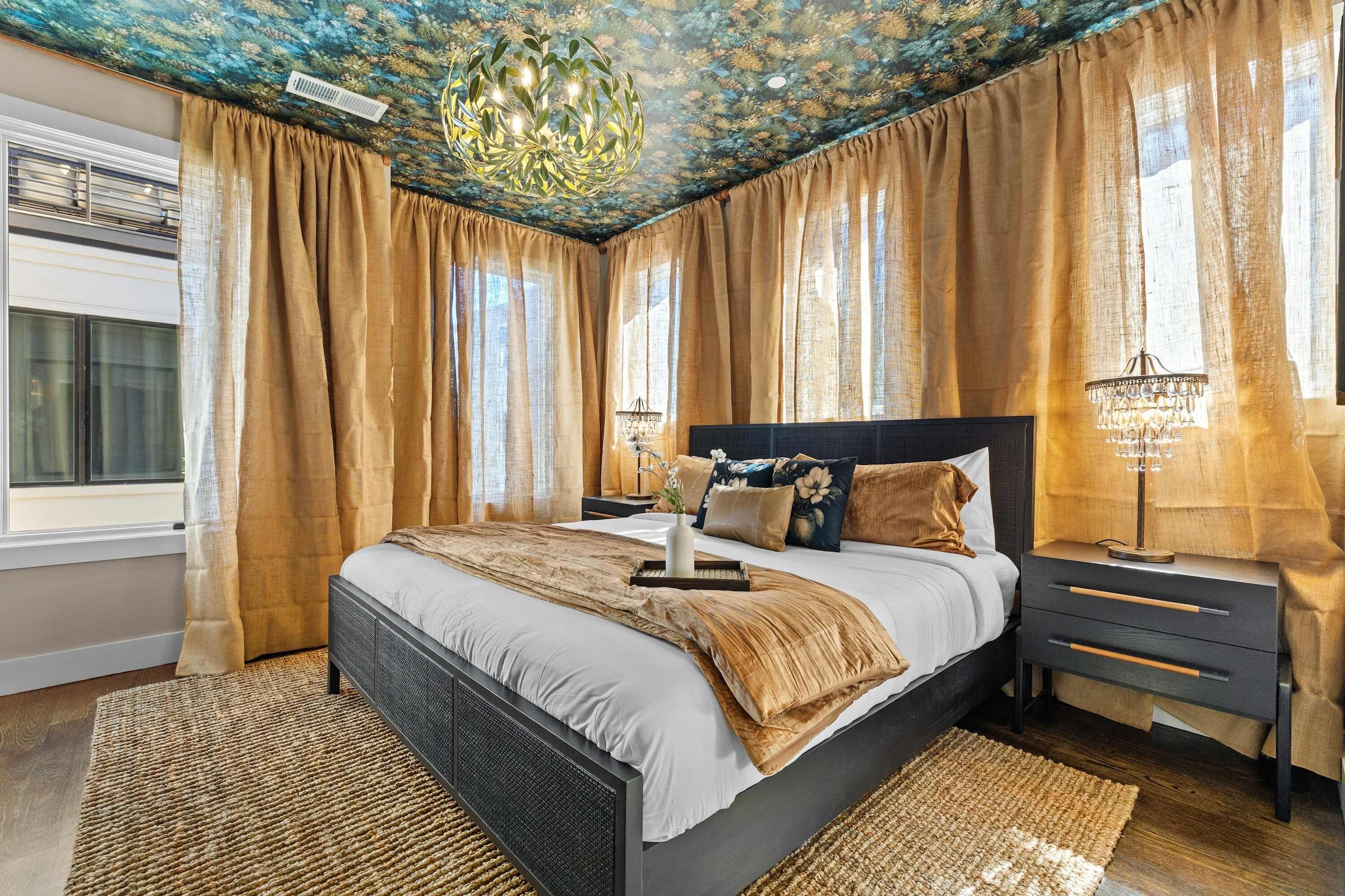 Bedroom 2: King Bed, Smart TV + Full ensuite (blackout shades behind the curtains)