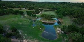 Aerial view - Tranquil 7-bedroom farmhouse with AC in Liberty Hill (Liberty Hill)