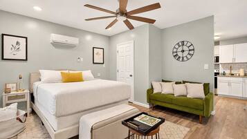 Bedroom 1: Feel right at home in this cozy bedroom with a comfortable bed and TV for entertainment. Enjoy a relaxing atmosphere that's perfect for unwinding and getting a good night's rest.