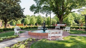 A park with a fountain, benches, and a sign that reads 'WESTGATE'. - Historic Escape – 1BR Villa at Westgate Williamsburg (Williamsburg)