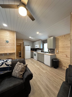 Living area - Cozy 1-bedroom cabin in fantastic Grove with refreshing AC (Grove)